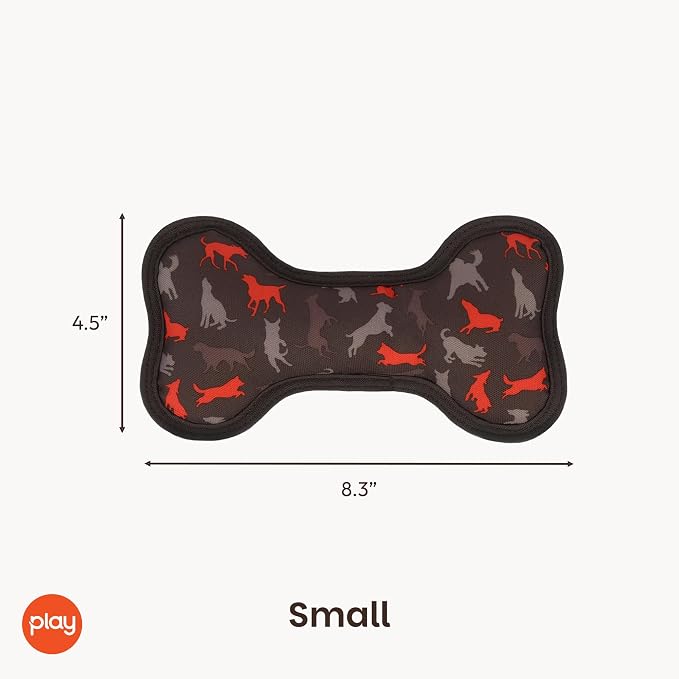 P.L.A.Y. Stuffed Dog Toys, ECO Bones - Extra Durable Squeaker Chew Toy, Great for Teething Puppies & Small, Medium, Large Dog Breeds - Machine Washable, Recycled Materials (Scout & About, Small)