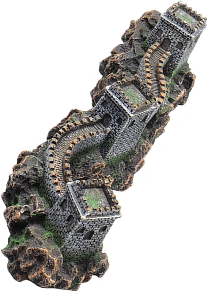 Exotic Home Accessories Shape Rockery Style Hut Statue Castle The Hideout Miniature Fake Plants Cave for Hide Bridge Chinese Aquatic Ornament Hill Great Decor Wall Mountain Fish