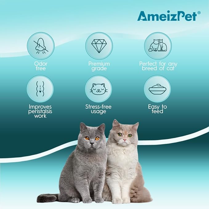 AmeizPet Hairball Remedy for Cats, Anti-Hairball Malt Paste for Pet Fur, Treatment for Long & Short Fur Cats, 4.23 Oz (120g)