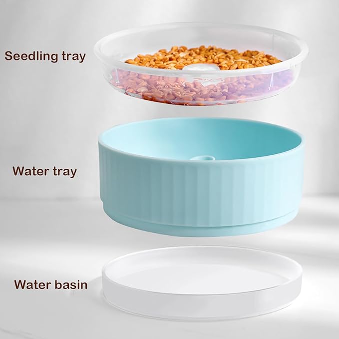 Hydroponic Cat Grass Planter Kit for Indoor Cats - Easy to Grow (No Seeds Included) (Green)