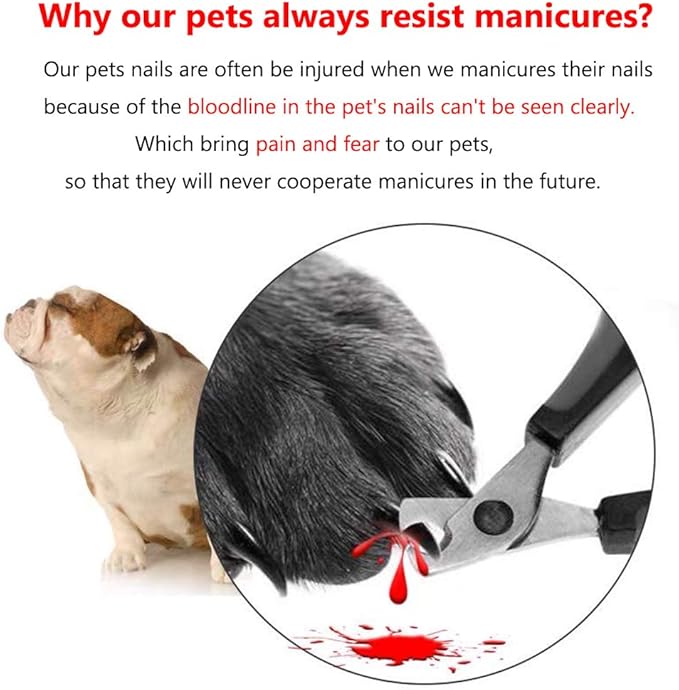 Illuminated Pet Nail Clipper, 5X Magnification Pet Nail Scissor Safe with LED Light, Pet Grooming Nail Care Tool Great for Dogs Cats