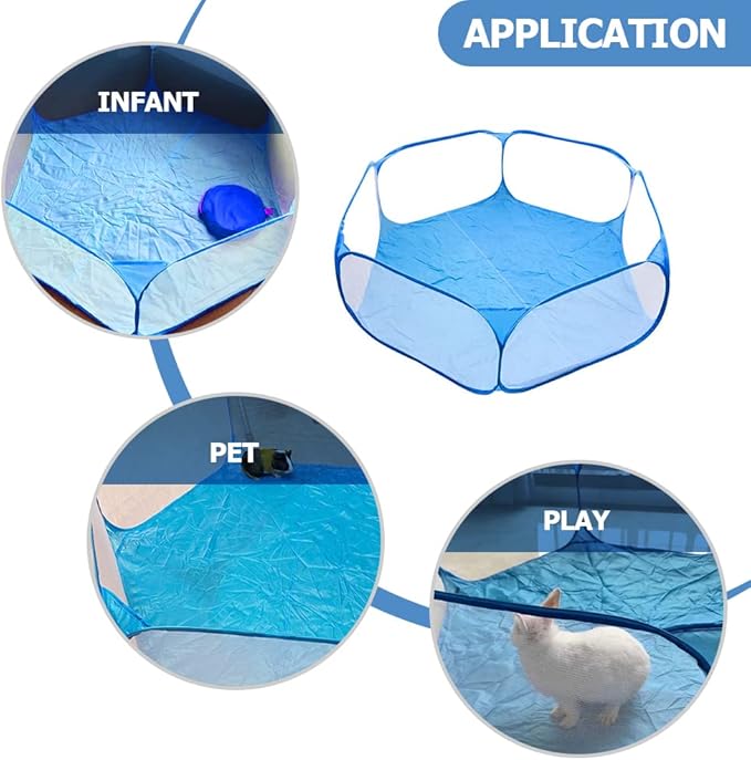 LUOZZY Animal Baby Playpen Foldable Fence Anti-Slip Bases Baby Playard Breathable Pet Playpen Indoor Outdoor Yard Fence for Kitten Puppy Bunny Hamster Ferret, 47Inch