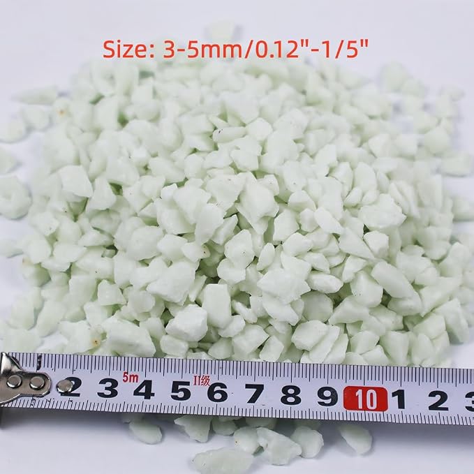 Glow in the Dark Gravel Stones,Aquarium Gravel,Aquarium Sand,Decorative Glow Gravel Rocks for Fairy Garden Fish Tank Succulents Pot Vase Filler Decor, 1 Pound (Sky Blue, 3-5mm)