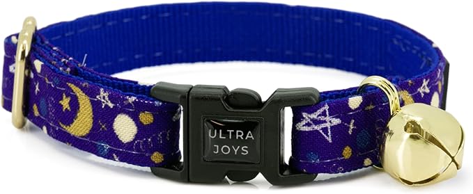 Ultra Joys Breakaway Cat Collar with Bells - Boy & Girl Cat Collars, Luna Large