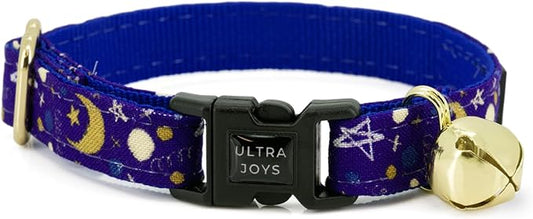 Ultra Joys Breakaway Cat Collar with Bells - Boy & Girl Cat Collars, Luna Large