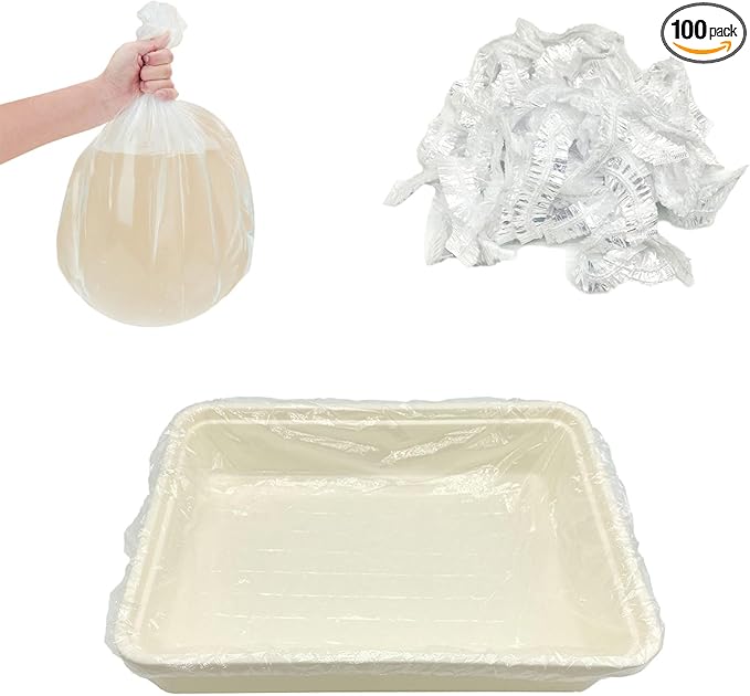 Disposable Small Animal Cage Liners, Rabbit Litter Box Lines Pet Tray Liner Bags Guinea Pig Cage Toilet Plastic Film for Bird Hamster Chinchilla Hedgehog (100 PCS, 23'')