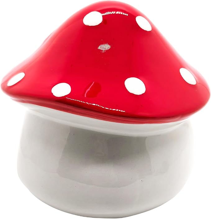 M2cbridge Ceramic Hamster House and Habitats Mushroom Gerbils Lemmings Small Pet (Red)