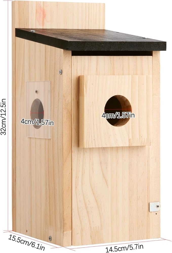 Birdhouse, Bird Houses for Outside, Weatherproof Bird House for Outdoors Cedar Bluebird House with Natural Wooden, Sturdy Nest Box for Chickadees, Titmice, Cardinals, Wrens
