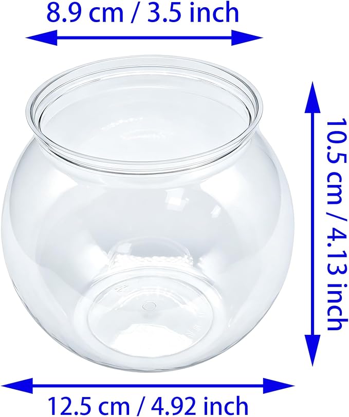 1 PCS Fish Bowl Small Plastic Bubble Bowl (23 Oz) | Fishbowl for Holding Candy and Party Decorations