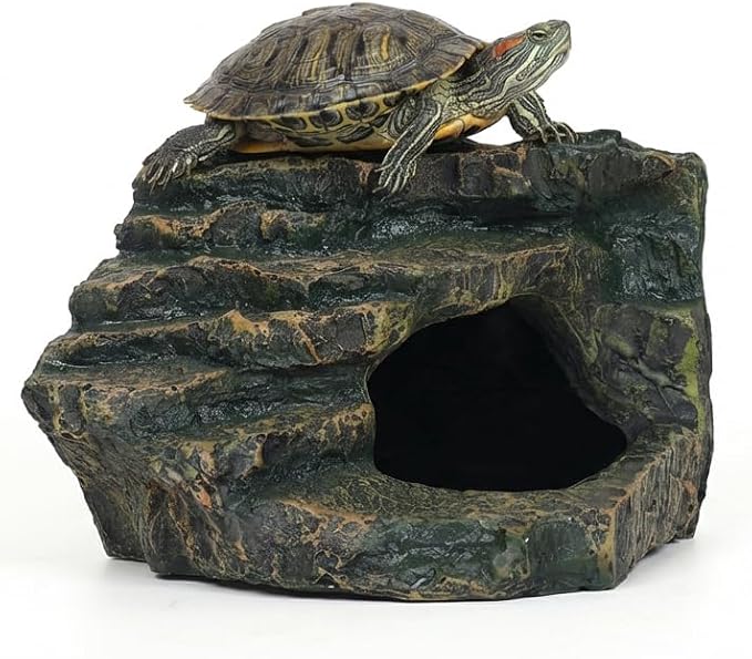 Reptile Tank Accessories, Turtle Tank Decor, Aquarium Caves, Perfect Gecko Hide, Fish Aquarium Decor, Professional Turtle Basking Platform (Antique)