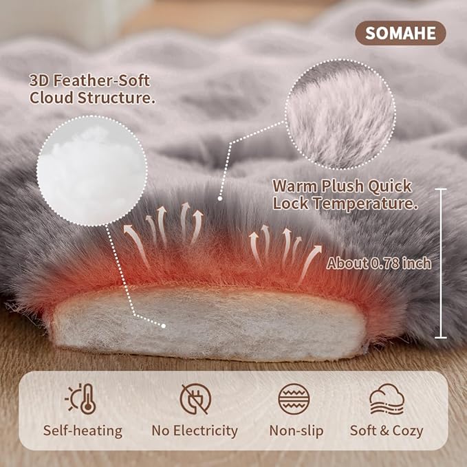 SOMAHE Self-Warming Cat Sleeping Bag, Enclosed Hooded Snuggle Sack with Dual-Side Plush Cat Cave Bed, Portable Foldable Pet Sleeping Pod for Indoor & Travel, Anti-Static, 21.7"x17.7"Blue White