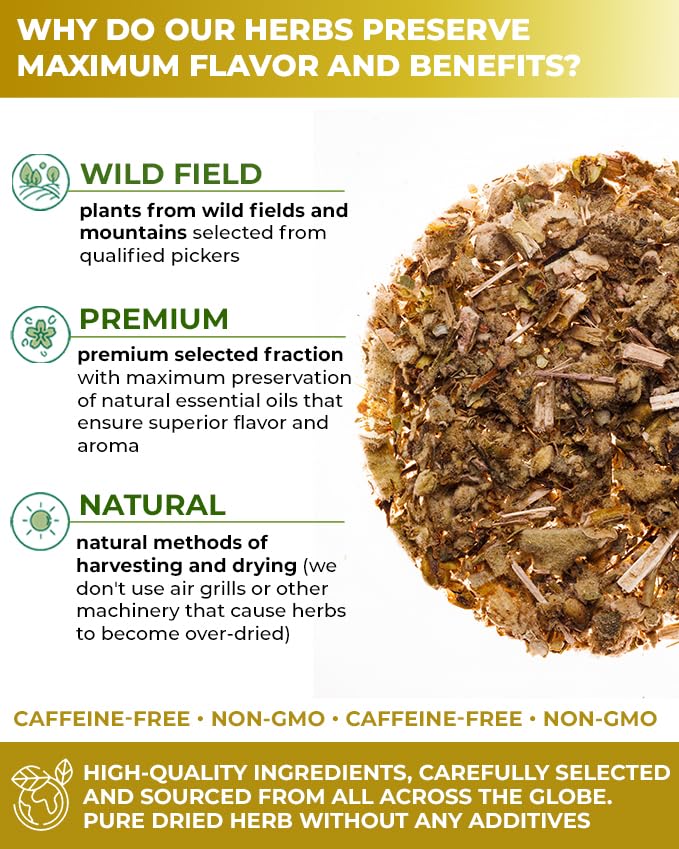 60 Bags Mullein Leaf Tea (Verbáscum L.) - 60 Count 2g Bags Mullen Leaves Mullein Loose Leaf Mulungu Hoja De Gordolobo