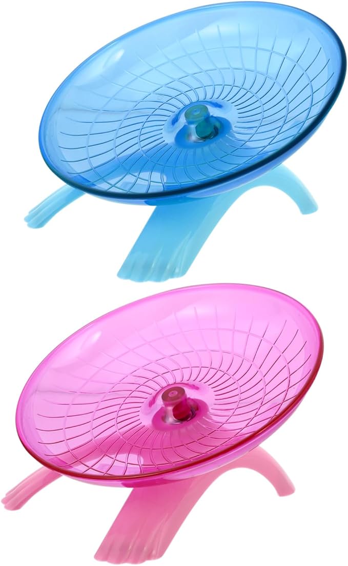 NOLITOY 2pcs Hamster Running Toy Flying Saucer Wheel Pet Exercise Accessory for Hamsters Gerbils and Colors Fun Activity for Bored Pets