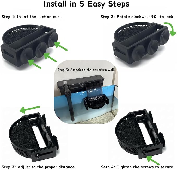 Aquarium Filter Baffle with Suction Cups, Fish Tank Flow Controller | Fish Tank Flow Controller, Water Surface Calmer & Flow Reducer for Betta Fish and Shrimp (Black, Medium)