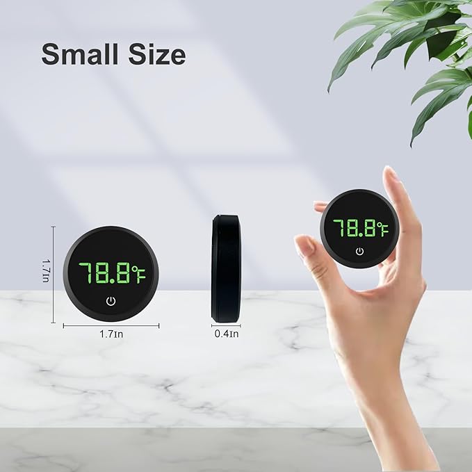 Carefree Fish Aquarium Digital Thermometer Cordless Replaceable Battery LED Display Temperature Measurement Error ±0.9℉(US Patent Number:D1038779S)