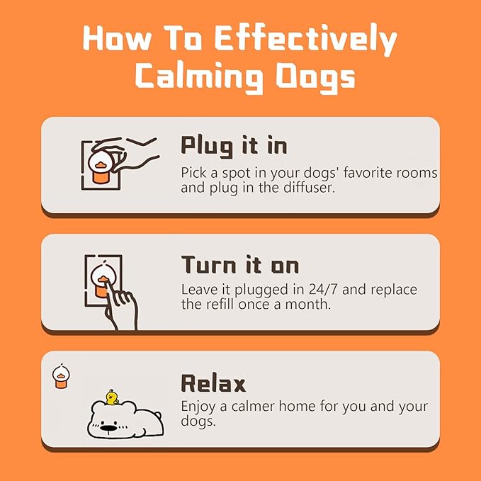 Dog Pheromone Calming Diffuser 8 in 1 (6 * 30 Day) Appeasing Pet Pheromones Diffuser to Calm Kit (2 Plug in+ 6 Pack 48ml Refill) for Anxiety