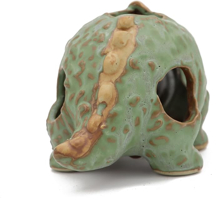 Aquarium Ceramic Decorations Hideout, Cut Ceramic Dinosaurs Cave Rock | For Cichlids, Betta Tank Decor