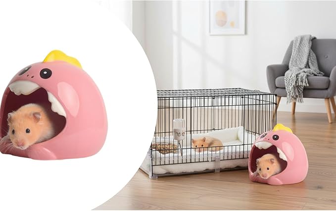Ceramic Pet Nest for Small Animals - Hamster Ceramic House with Smooth Interior, Enclosed Hideout for Comfortable Shelter and Ventilation