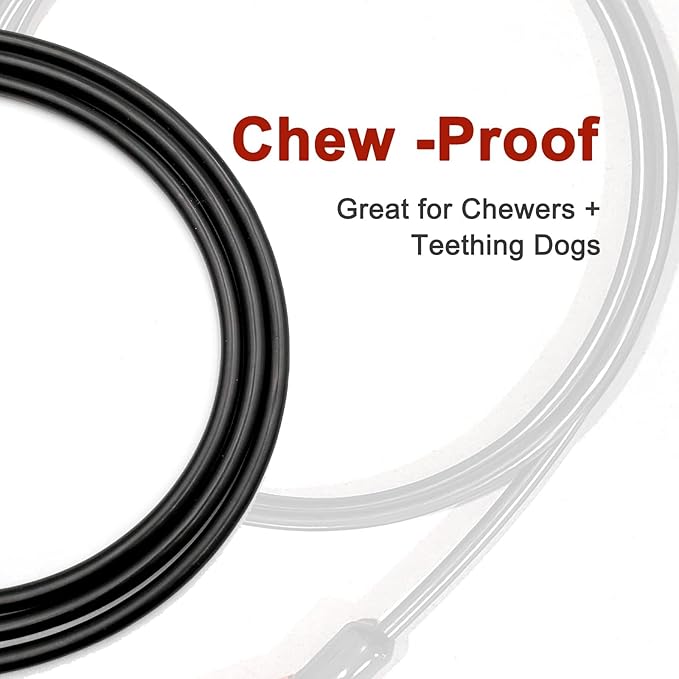 Heavy Duty Dog Leash, Chew Proof Metal Leash for Large Dogs (Up to 250lbs), WireRope Dog Leashes with Soft Silicone Grip (Transparent, 10 FT)