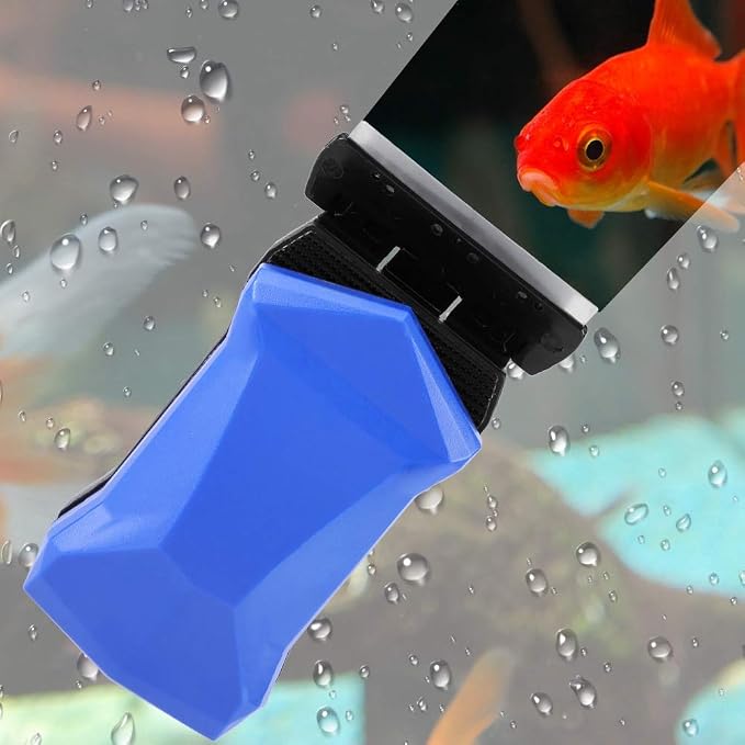 Magnetic Fish Glass Cleaner Scraper with Interchangeable Blades Aquarium Algae Brush Tool for Freshwater Saltwater Tanks