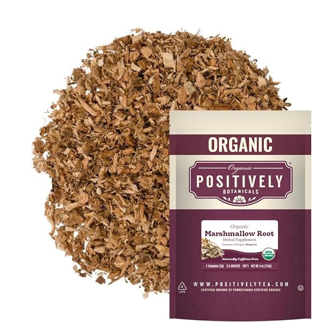 Organic Positively Botanicals Company, Marshmallow Root Herbal Tea, Loose Leaf Botanical, 4 Ounce