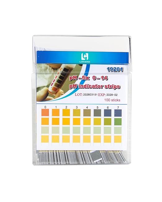LOHAND pH Test Strips, 100 Strips, 0-14 Range Universal pH Paper | Fast & Convenient, Rapid Test for Drinking Water, Food Liquid, Pool, Soil Liquid, Brewing, Urine, Saliva, Home Usage Water