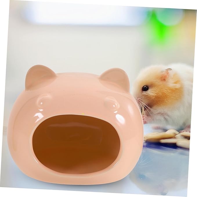 Ceramic Hamster Hideout Small Animal Shelter House for Hedgehogs Guinea Pigs Gerbils Comfortable Cute Hideout Hut for Small Pets