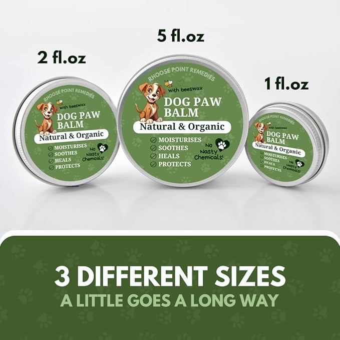 Lick Safe Dog Paw Balm - Softens, Heals, Soothes & Protects Dogs Paws, Noses & Skin. All Natural, Organic Ingredients. Lick-Safe Protection for Dogs with Beeswax (5 fl.oz - Large Tin)