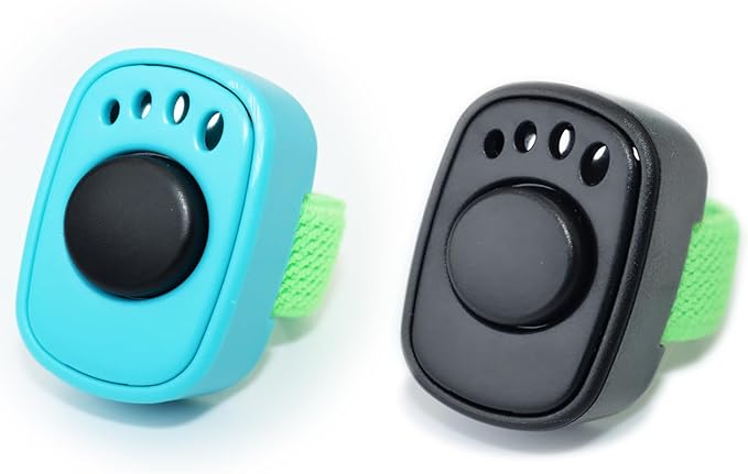 Pet Clicker for Dogs/Cats/Horses/Birds or Other Animals - Mini Finger Clickers for Training (Finger clickers Black+Blue)