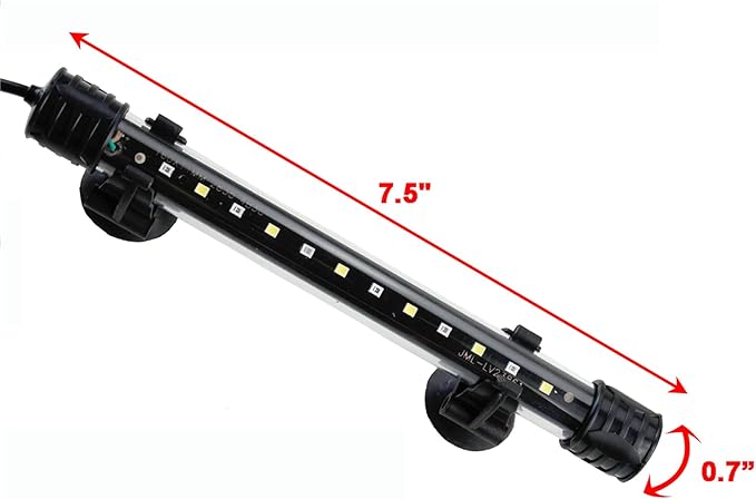AQUANEAT Aquarium LED Submersible Light 7.5 Inch Underwater Fish Tank Light (White & Blue)