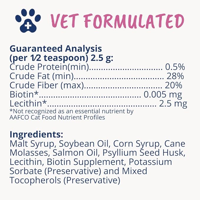 Under the Weather Hairball Gel for Cats | Vet Formulated Hairball Remedy Gel for Cats | Supports and Aids Normal & Natural Elimination of Hairballs in Adult Felines | 3.5 Ounces