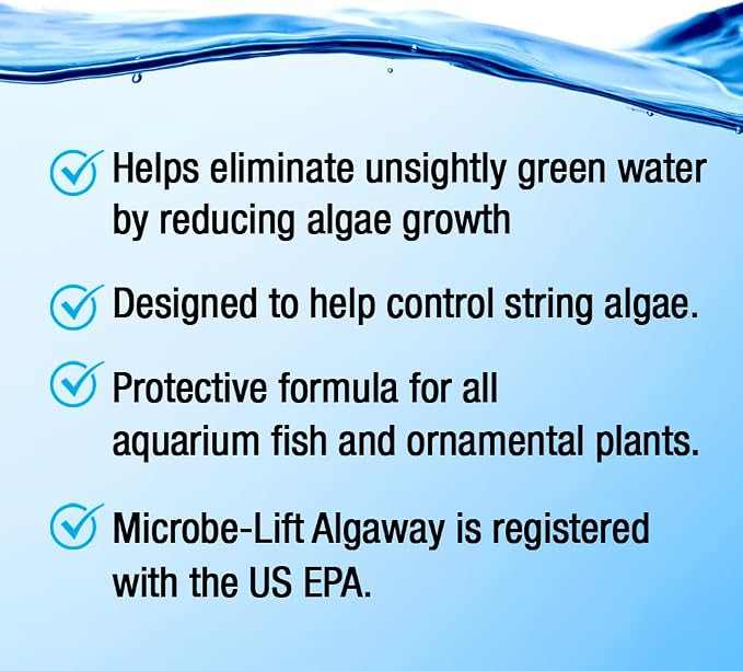 MICROBE-LIFT Algaway 5.4 Algae Remover for Aquariums, Algaecide for Freshwater and Saltwater Tanks, Aquarium Algae Control and Fish Tank Cleaner, Safe for Fish and Plants, 8 Ounces (ALGAA08)