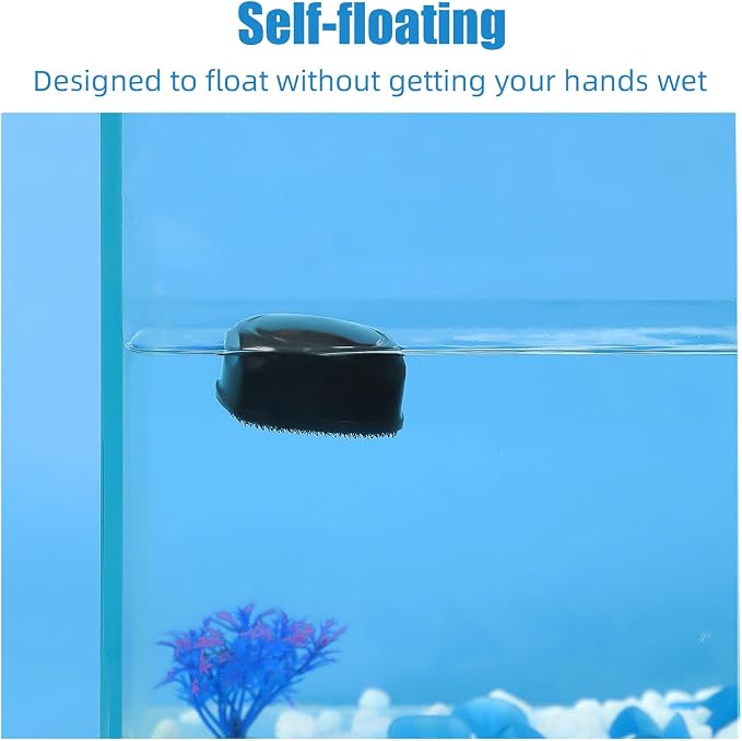 AQUANEAT Aquarium Magnetic Brush, Glass Fish Tank Cleaner, Algae Scraper, Not for Acrylic and Plastic, Large (Pack of 2)