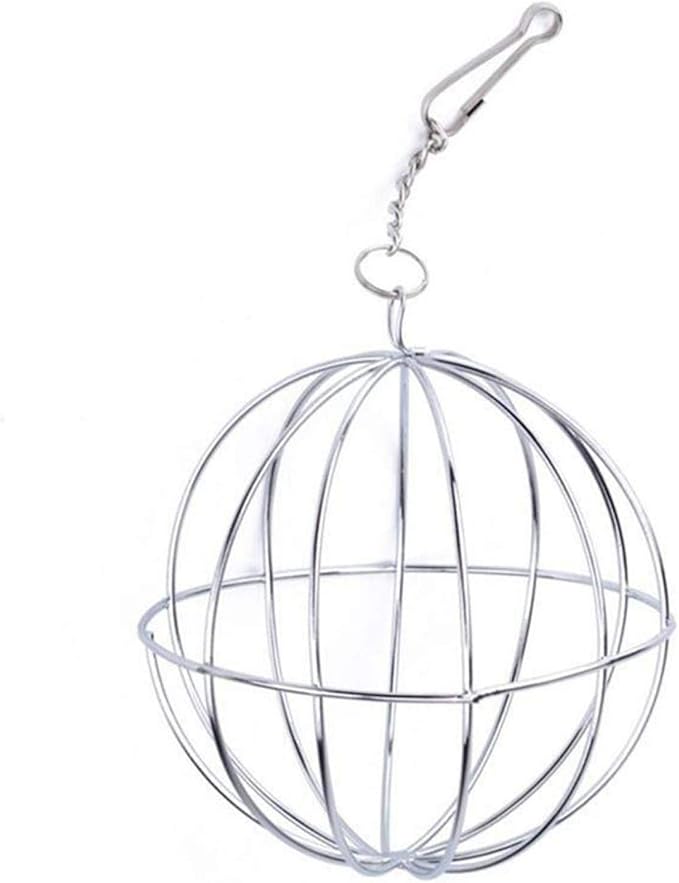 UXELY Metal Food-Ball, Guinea Pig Hay Feeder, 8/13cm Feed Ball for Rodents, Rabbit Grass Manger Holder Feeding Dispenser for Bunny, Stainless Steel Frame