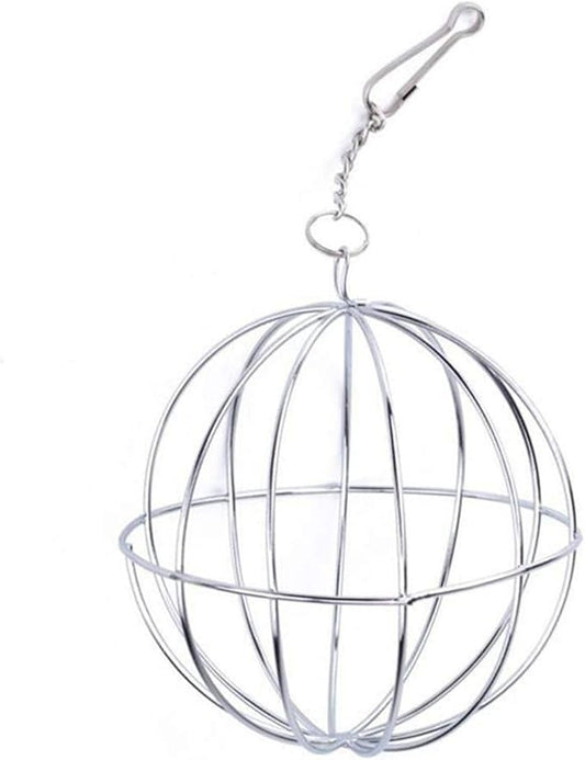 UXELY Metal Food-Ball, Guinea Pig Hay Feeder, 8/13cm Feed Ball for Rodents, Rabbit Grass Manger Holder Feeding Dispenser for Bunny, Stainless Steel Frame