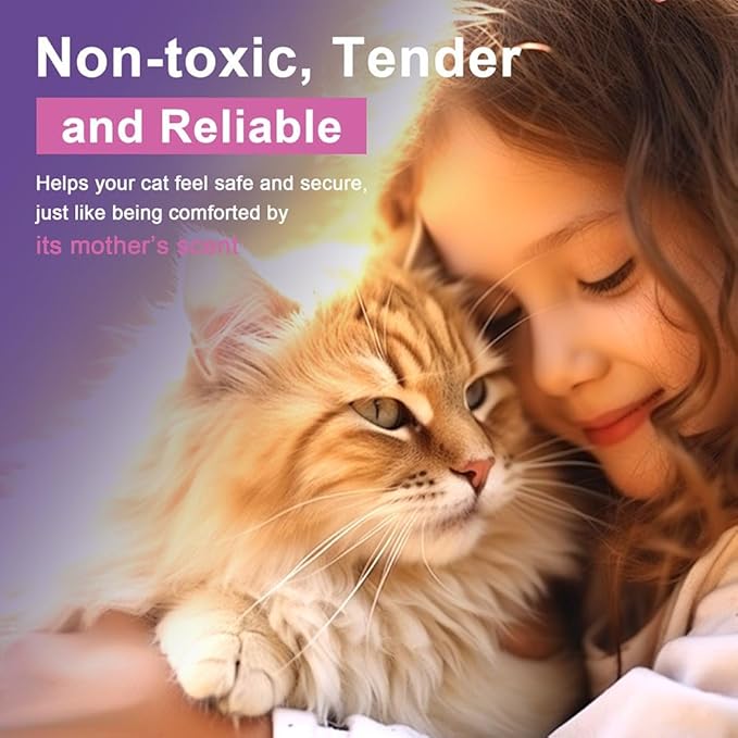 Cat Calming Diffuser Refill Kit - 35 Days Pheromone Formula to Relieve Stress, Reduce Scratching, Urine Spraying & Hiding - for Cats & Kittens
