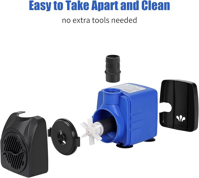 AQUANEAT Small Fountain Pump, 480 GPH Submersible Water Pump for Aquarium Fish Tank, Outdoor Water Fountain, Hydroponics, Pond Filter Pump