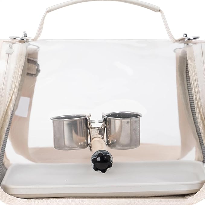 Breathable Bird Backpack, Transparent Travel Carrier, with Perch Stand, 35cm Ventilated Pet Bag with Clear Window Design, Bird Transport with Portable Style, Pet Carrier for Outdoor Travel Camping