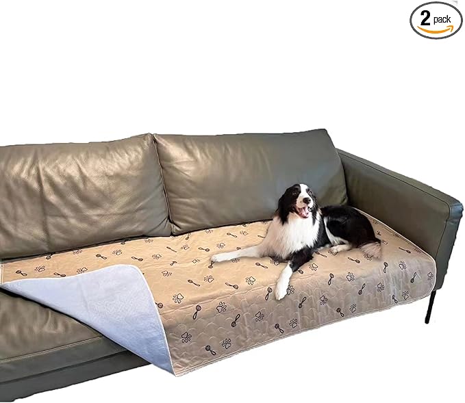 Peepeego 2Pack Pee Pads for Dogs Reusable+Free Dog Comb, Waterproof Rug 36"x72", Absorbent Dog Pads Washable, Non Slip