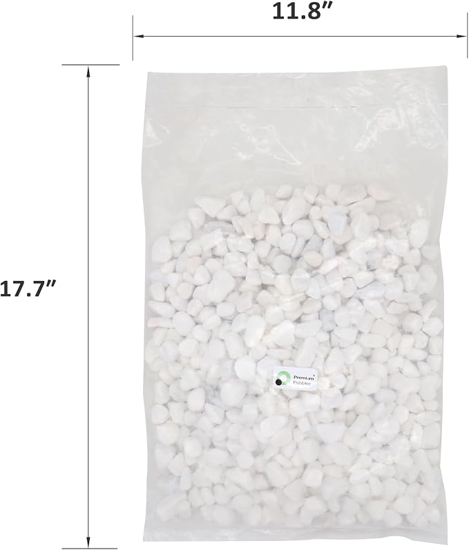White Rocks for Plants & Planters, Decorative Pebbles, 0.5-1 Inch, 18 lb