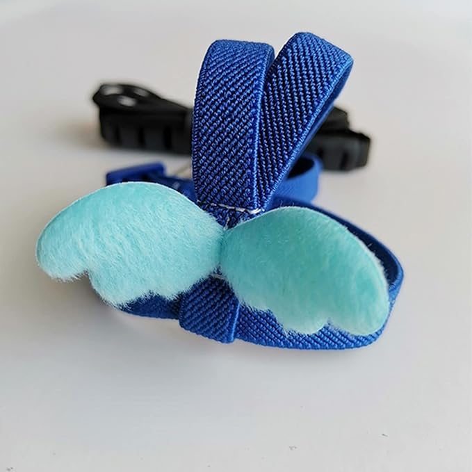 Pet Parrot Bird Harness Leash Adjustable Bird Flying Harness Traction Rope with Cute for Parrots Budgerigar Lovebird Cockatiel Mynah Outdoor Training Toy (Quaker/Sun Conure,Blue)