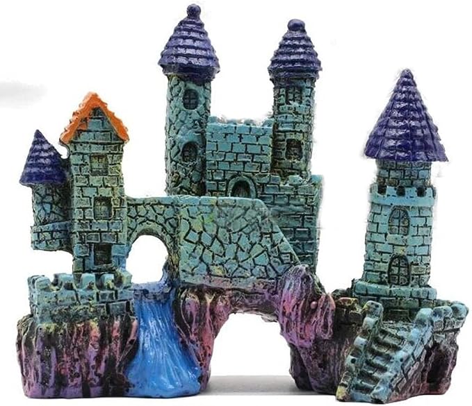 Fish Tank Decorations, Castle Aquarium Decorations, Fish Tank Castle, Vintage Castle Cave Hideouts Large for Aquarium Decorations, Fish Tank Accessories for Betta Fish