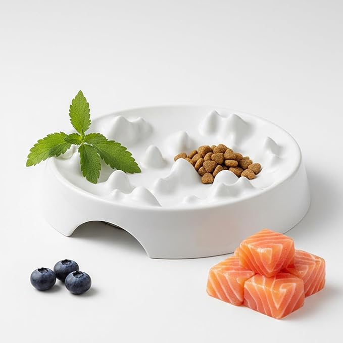 CatGuru Cat Bowls, Whisker Friendly Food Bowl for Indoor Cats, Reliefs Whisker Fatigue, Wide Kitten Dish, Non Slip Pet Dishes, Shallow Pet Plates