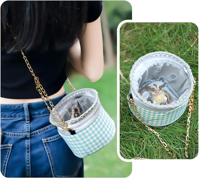 La La Pet® Creative Hamster Carrier Bag with Adjustable Chain Small Pet Travel Bag Sugar Glider Carrier Bag Hedgehog Carrier Bag Guinea Pig Carrier Bag for Outdoor Use