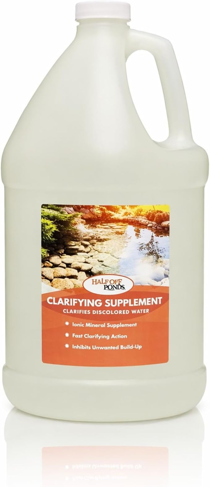 HALF OFF PONDS Clarifying Supplement Pond Water Clarifier, 1 Gallon – Fast-Acting Ionic Mineral Supplement, Helps Clear Discolored & Green Water – Fish & Plant Safe