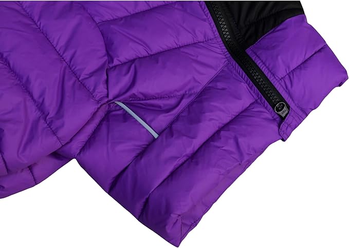 Warm Dog Coat, Waterproof Windproof Reflective Jacket - Zippered, Adjustable Outdoor Snow Jacket for Small to Large Dogs - Purple XL