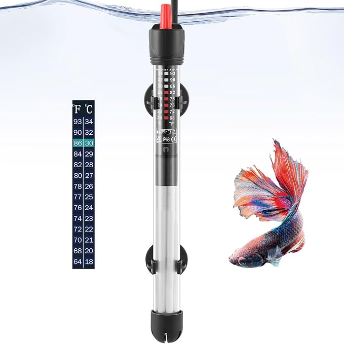 Aquarium Heater 50W 100W 300W, Submersible Glass Fish Tank Heater for Fresh and Salt Water (300W)