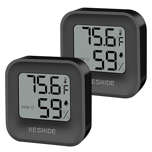 Digital Hygrometer Thermometer for Room Temperature and Humidity Measurement Indoor Thermometer with LCD Temperature Sensor Suitable for Bedrooms, Nurseries, Offices, Greenhouses, and Cellars
