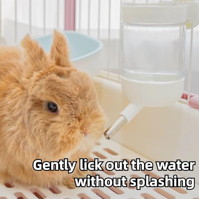 No-Drip Small Animal Water Bottle for Cage Guinea Pigs, Hamsters, Bunnies, Ferrets, Squirrels, Hedgehogs, Chinchillas, Rabbits, Kitten, Kitty, Dogs, Cats (Purple,S)