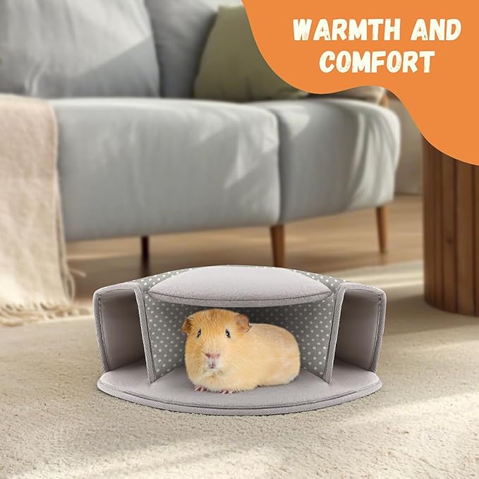 Guinea Pig Hideout, Interactive Guinea Pig Tunnel Bed, Washable Small Animal Tubes Toys Cage Accessories for Ferret Bunny Chinchilla